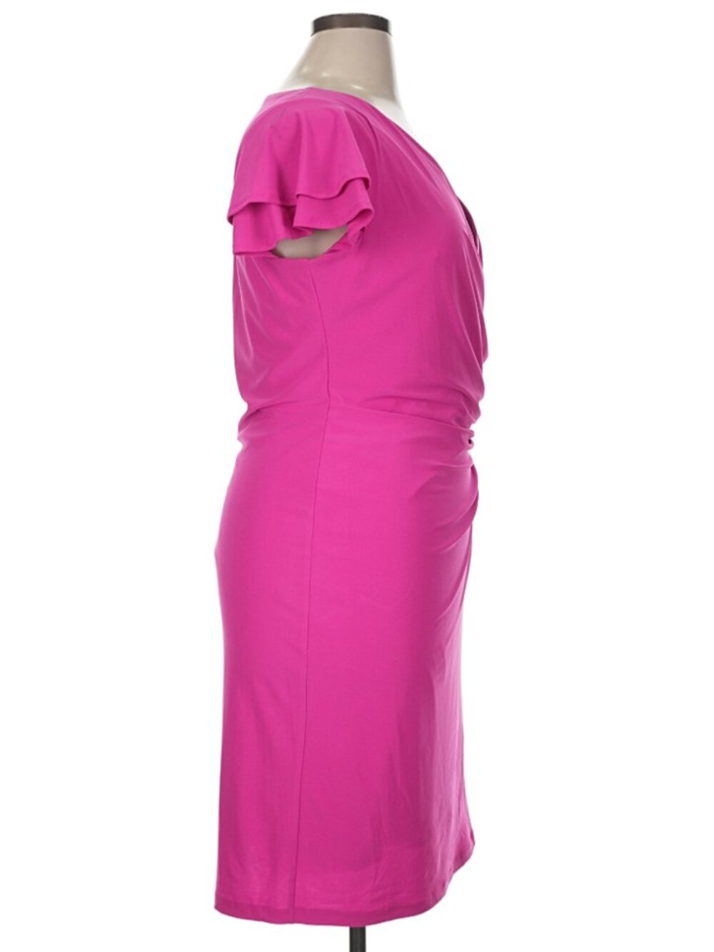 MSK Surplice Pullover Sheath Dress in Hot Pink - Size XL- Like New - Picture 7 of 11